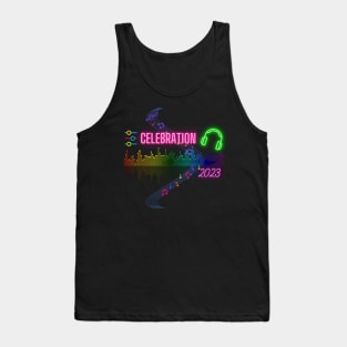 2023 New Year Celebration, Music Beat Tank Top